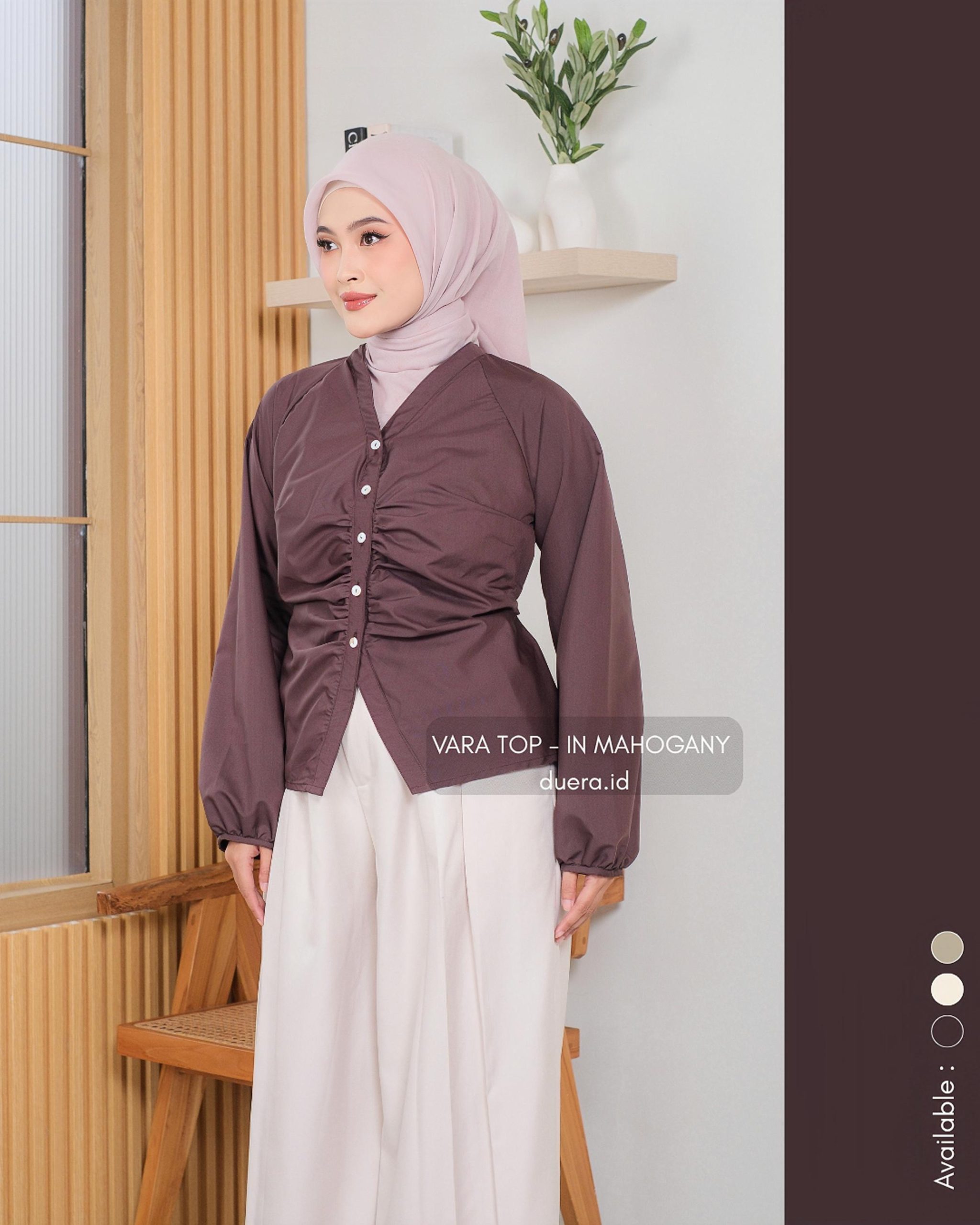Duéra - Vara Top - Blouse V-Neck Ruched