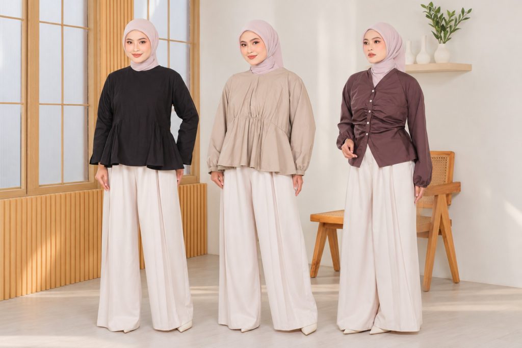 Atasan wanita koleksi pertama Duera dengan celana kulot